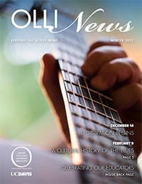 OLLI catalog cover with close up image of guitar