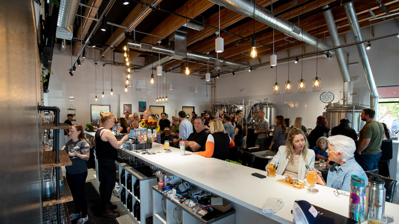 image of Mindscape Fermentations brewery with lots of people in it