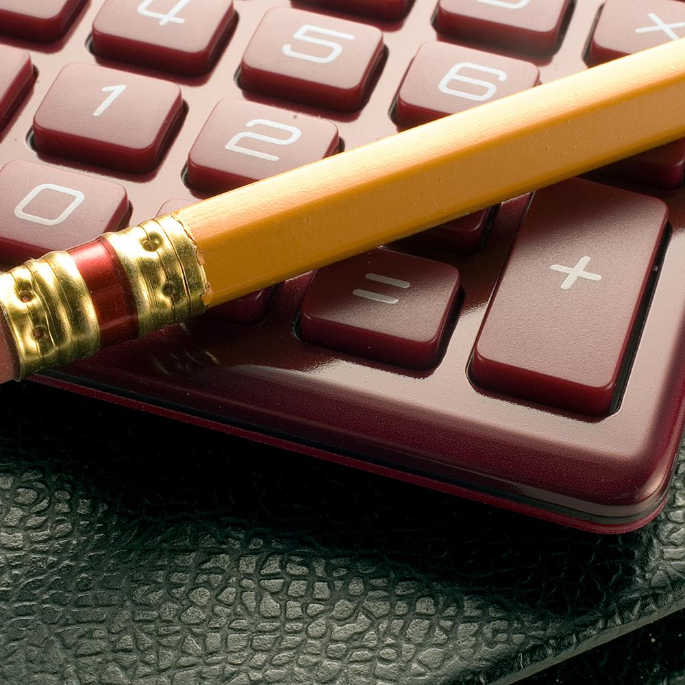 pencil and calculator