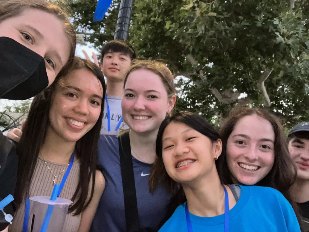 high school senior Sigourney poses with friends from the UC Davis Summer Pre-College Program