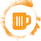 stylized icon of beer mug