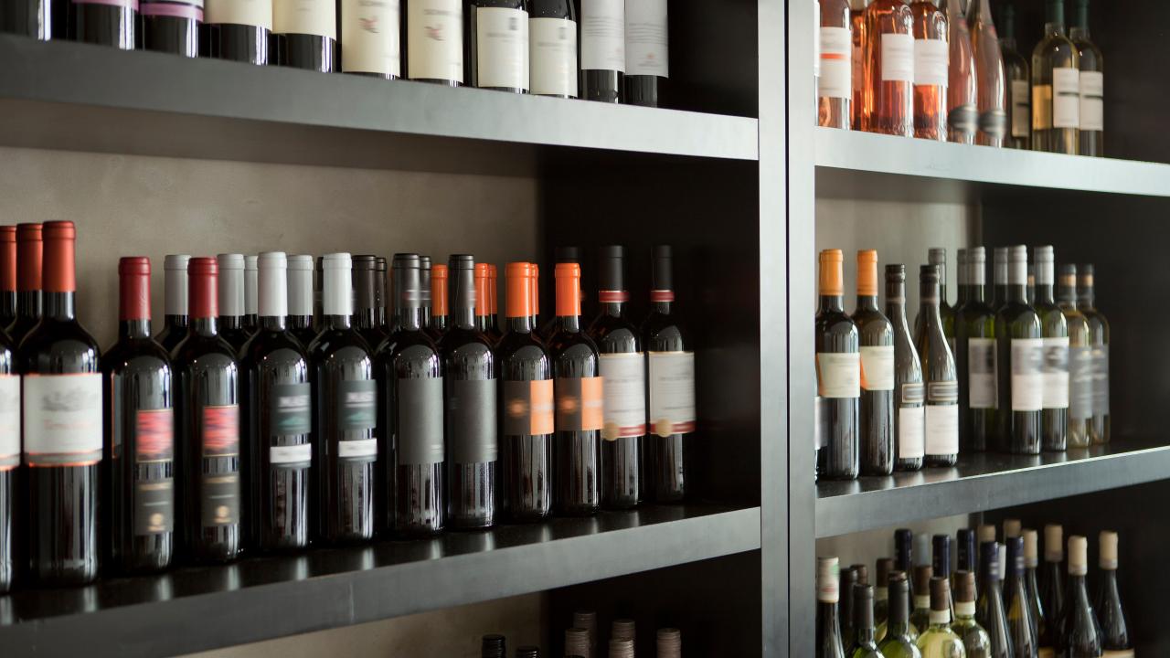 Wine Bottles on a Shelf
