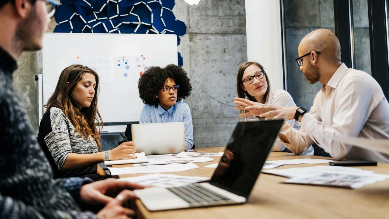 People sitting in a business meeting