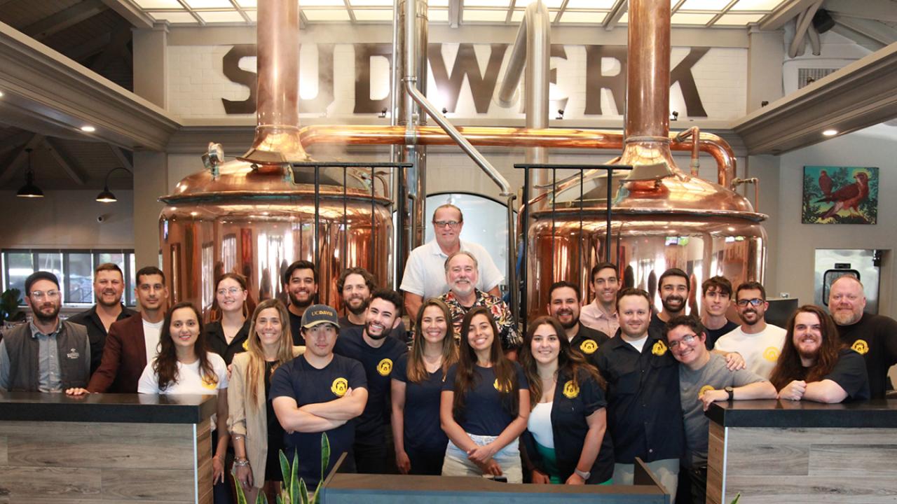 master brewers certificate program class of 2023 pose as a group at Sudwerk