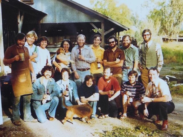 Michael Lewis poses with his brewing lab class outside in Sonoma