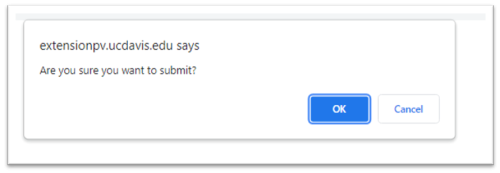 screenshot of submitting application