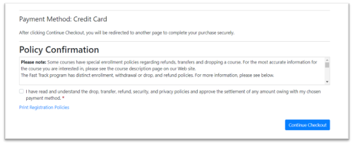 screenshot of policy confirmation during enrollment process