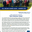 First page of OLLI Summer 2022 course guide