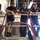 Remy, Tyler and Andy on the catwalk at the brewery
