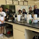 Summer 2023 UC Davis Pre-College students pose for group photo in the UC Davis coffee lab