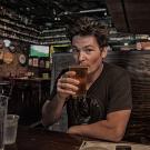 master brewer Ronnie Fink in a brewery with beer
